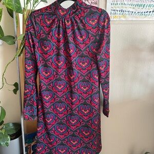 Vera Fishbaugh patterned long-sleeve dress.